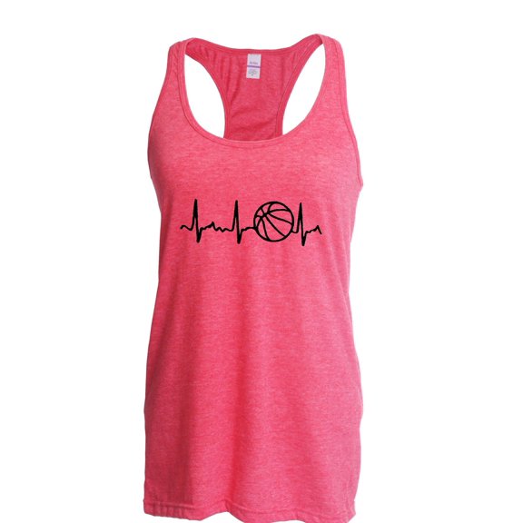 NIB - Women's Racerback Tank Top - Basketball Heartbeat