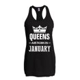 thumbnail image 1 of NIB - Women's Racerback Tank Top - Birthday Gift Queens Are Born in January, 1 of 5