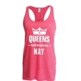 thumbnail image 1 of NIB - Women's Racerback Tank Top - Birthday Gift Queens Are Born in May, 1 of 5