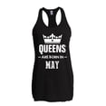 thumbnail image 1 of IWPF - Women's Racerback Tank Top - Birthday Gift Queens Are Born in May, 1 of 5