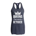 thumbnail image 1 of NIB - Women's Racerback Tank Top - Birthday Gift Queens Are Born in October, 1 of 5