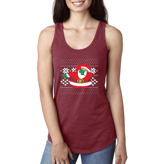 NIB - Women's Racerback Tank Top - Christmas Dancing Santa
