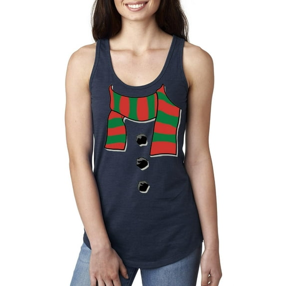 NIB - Women's Racerback Tank Top - Christmas Snowman Scarf