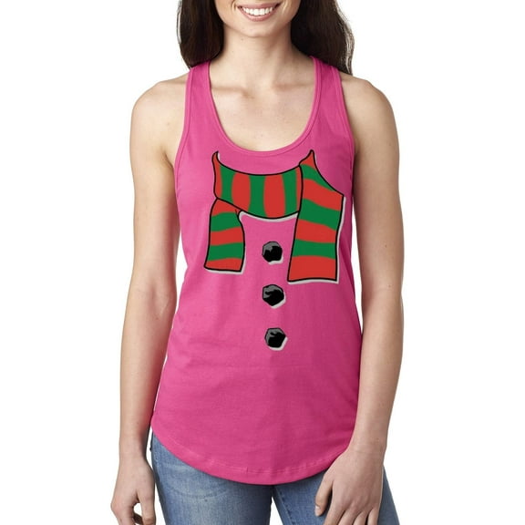 Normal is Boring - Women's Racerback Tank Top, up to Women Size 2XL - Christmas Snowman Scarf