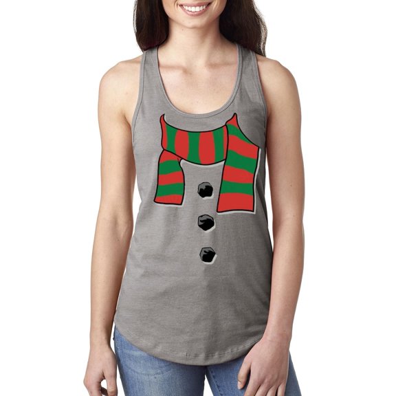 NIB - Women's Racerback Tank Top - Christmas Snowman Scarf