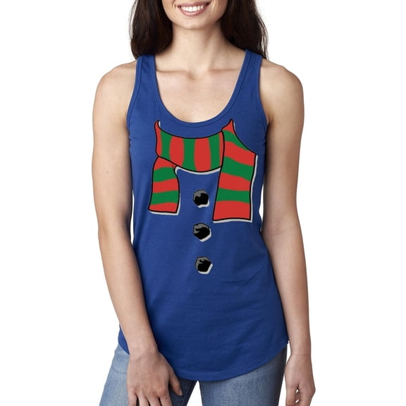 NIB - Women's Racerback Tank Top - Christmas Snowman Scarf