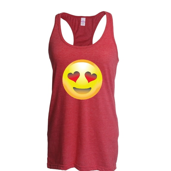 Normal is Boring - Women's Racerback Tank Top, up to Women Size 2XL - Emoji Heart-Shaped Eyes