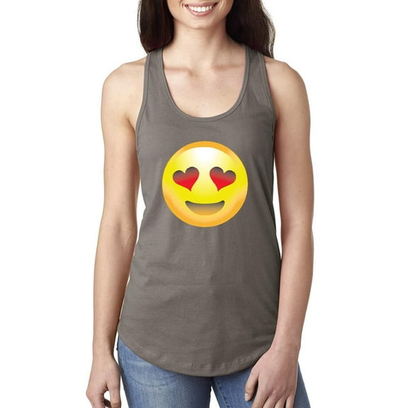 Normal is Boring - Women's Racerback Tank Top, up to Women Size 2XL - Emoji Heart-Shaped Eyes