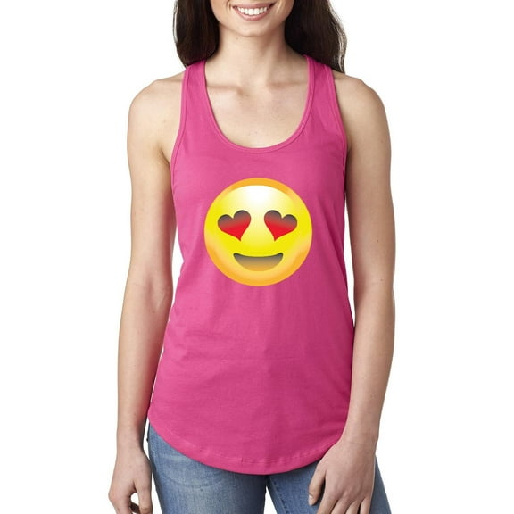 Normal is Boring - Women's Racerback Tank Top, up to Women Size 2XL - Emoji Heart-Shaped Eyes