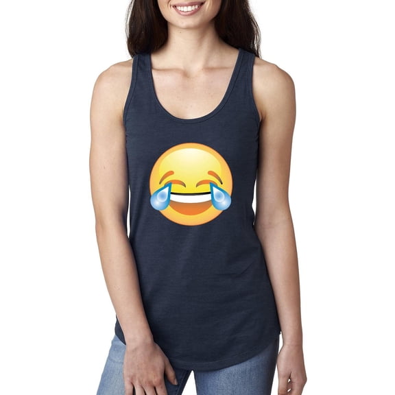 Normal is Boring - Women's Racerback Tank Top, up to Women Size 2XL - Emoji Laughing Tears