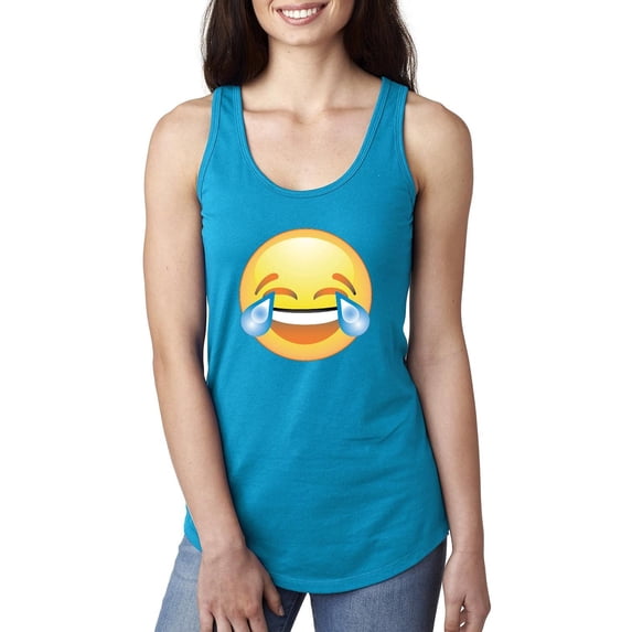 Normal is Boring - Women's Racerback Tank Top, up to Women Size 2XL - Emoji Laughing Tears