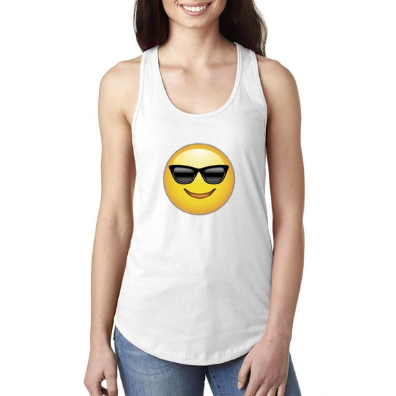 Normal is Boring - Women's Racerback Tank Top, up to Women Size 2XL - Emoji with Sunglasses