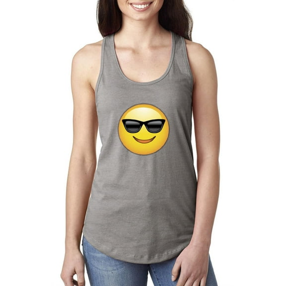 Normal is Boring - Women's Racerback Tank Top, up to Women Size 2XL - Emoji with Sunglasses