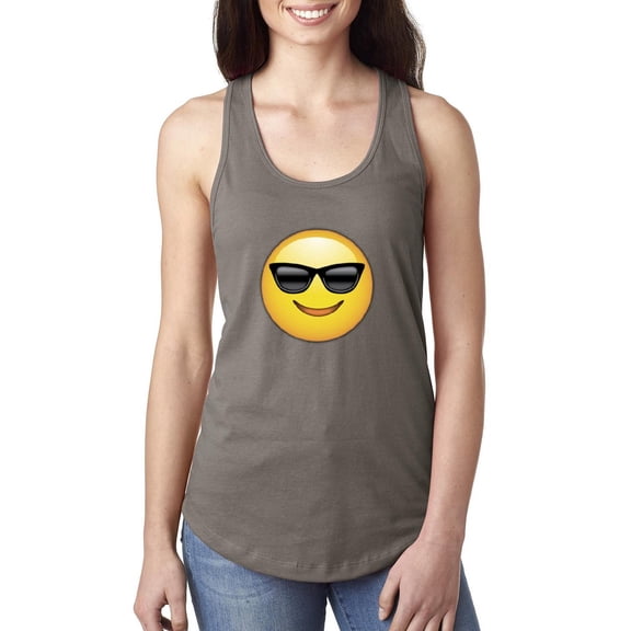 Normal is Boring - Women's Racerback Tank Top, up to Women Size 2XL - Emoji with Sunglasses