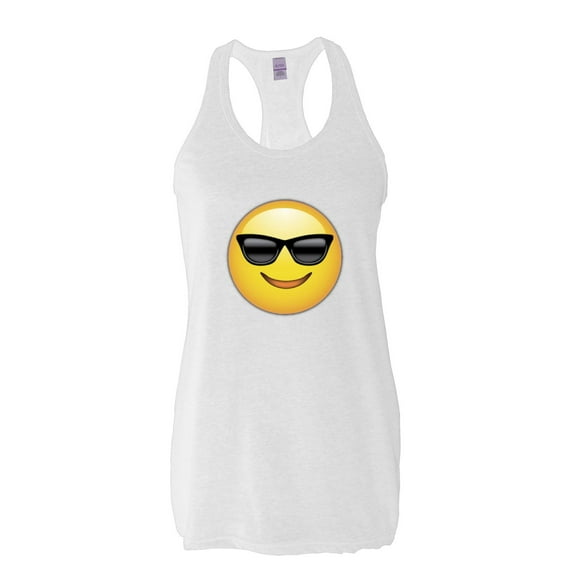 Normal is Boring - Women's Racerback Tank Top, up to Women Size 2XL - Emoji with Sunglasses