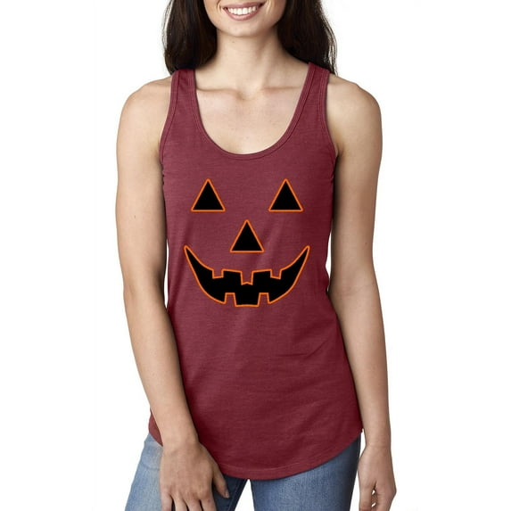 Normal is Boring - Women's Racerback Tank Top, up to Women Size 2XL - Halloween Costume Pumpkin Face