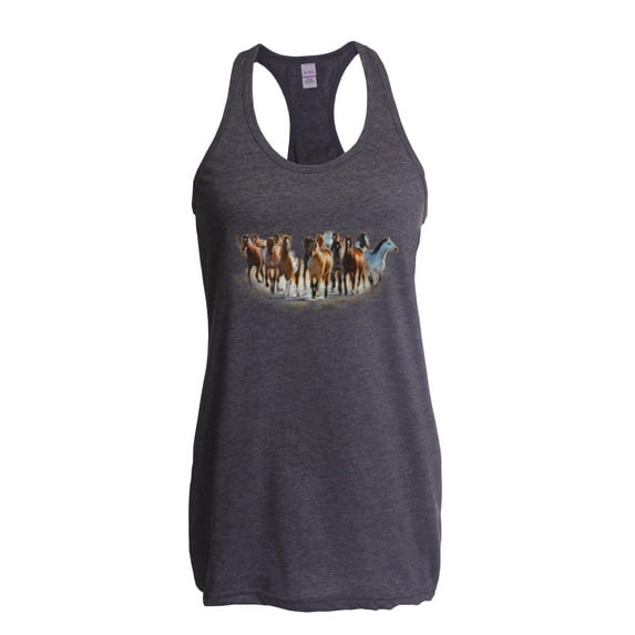Normal is Boring - Women's Racerback Tank Top, up to Women Size 2XL - Horses Herd