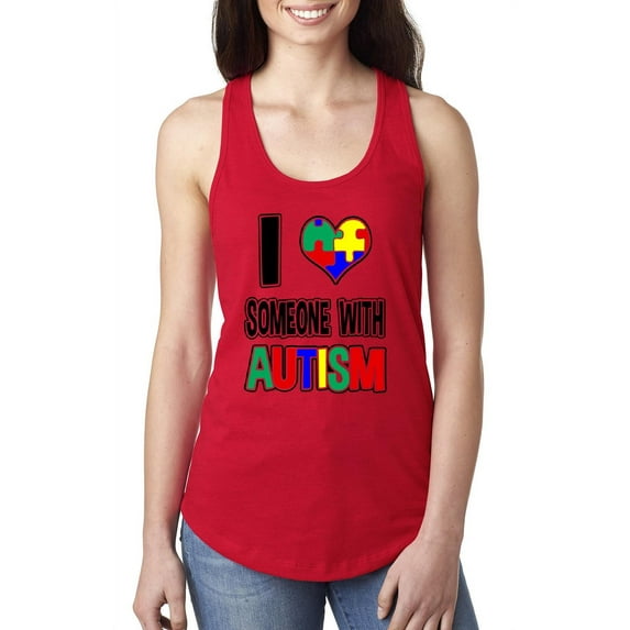 Normal is Boring - Women's Racerback Tank Top, up to Women Size 2XL - I Love Someone With Autism