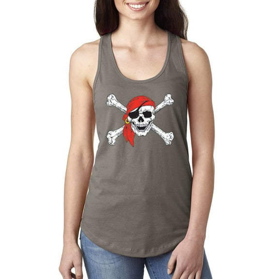 Normal is Boring - Women's Racerback Tank Top, up to Women Size 2XL - Jolly Roger Skull & Crossbones