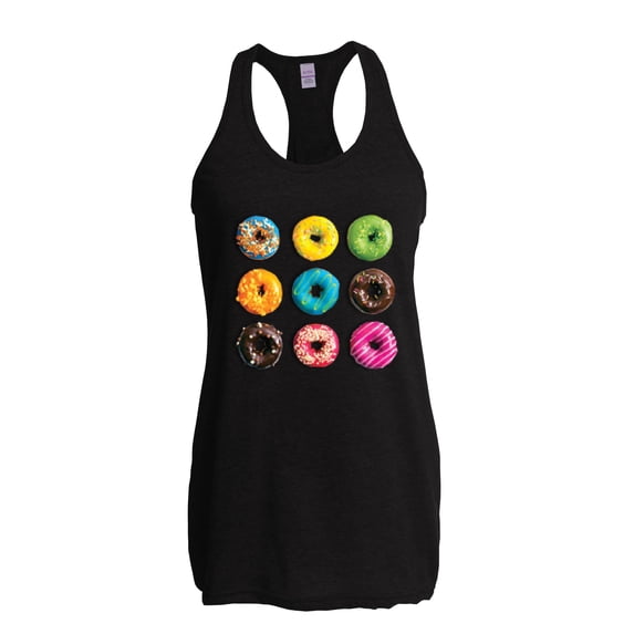 NIB - Women's Racerback Tank Top - Love Food Donuts Doughnuts