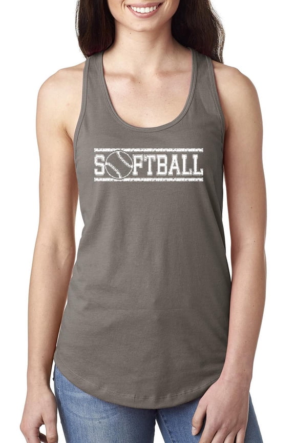 - Women's Racerback Tank Top, up to Women Size 2XL - Softball with Ball