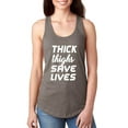 thumbnail image 1 of Normal is Boring - Women's Racerback Tank Top, up to Women Size 2XL - Thick Thighs Save Lives, 1 of 5