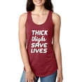 thumbnail image 1 of Normal is Boring - Women's Racerback Tank Top, up to Women Size 2XL - Thick Thighs Save Lives, 1 of 5