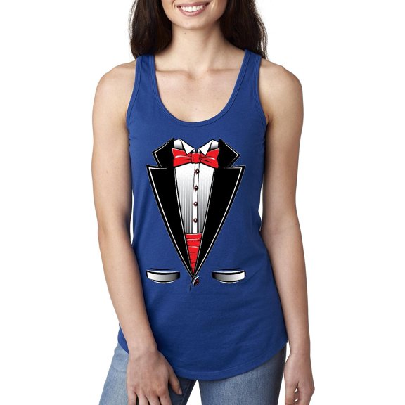 Normal is Boring - Women's Racerback Tank Top, up to Women Size 2XL - Tuxedo Prom Costume