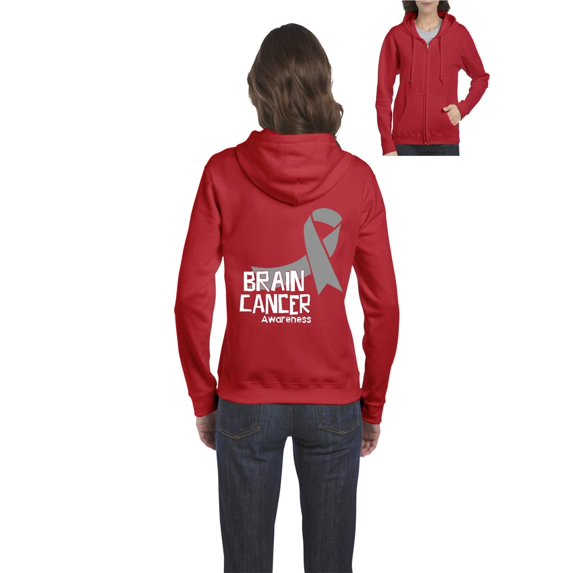 NIB - Women's Sweatshirt Full-Zip Pullover - Brain Cancer
