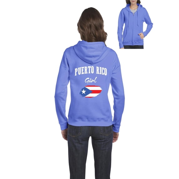 Normal is Boring - Women's Sweatshirt Full-Zip Pullover, up to Women Size 3XL - Puerto Rico Girl