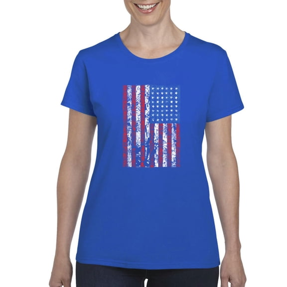 Normal is Boring - Women's T-Shirt Short Sleeve, up to Women Size 3XL - American Flag 4th of July