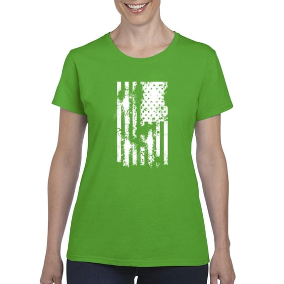 NIB - Women's T-Shirt Short Sleeve - American Flag 4th of July