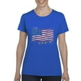 thumbnail image 1 of Normal is Boring - Women's T-Shirt Short Sleeve, up to Women Size 3XL - American Flag USA in Gold, 1 of 5