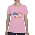 thumbnail image 1 of Normal is Boring - Women's T-Shirt Short Sleeve, up to Women Size 3XL - American Flag USA in Gold, 1 of 5