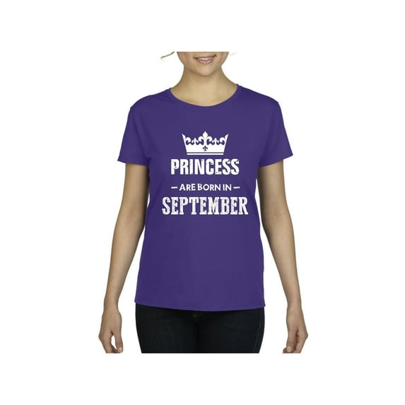 NIB - Women's T-Shirt Short Sleeve - Birthday Gift Princess are Born in September
