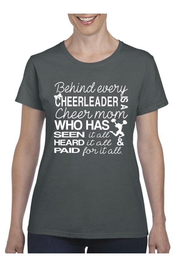 - Women's T-Shirt Short Sleeve, up to Women Size 3XL - Cheer Mom Cheerleader