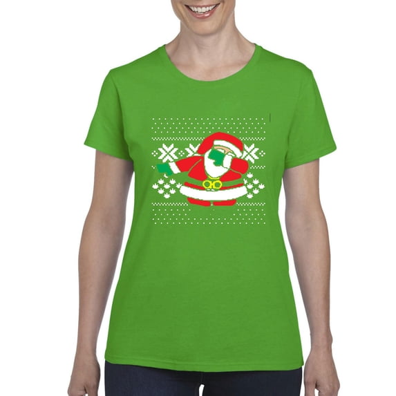 NIB - Women's T-Shirt Short Sleeve - Christmas Dancing Santa