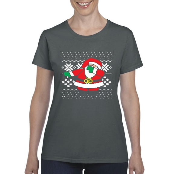 NIB - Women's T-Shirt Short Sleeve - Christmas Dancing Santa