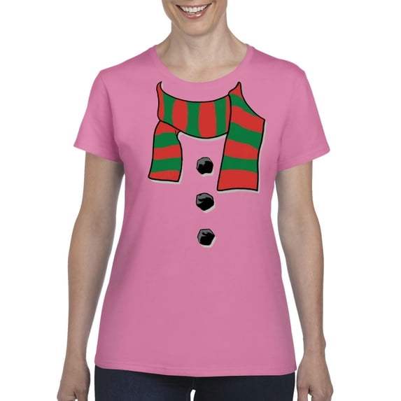 NIB - Women's T-Shirt Short Sleeve - Christmas Snowman Scarf