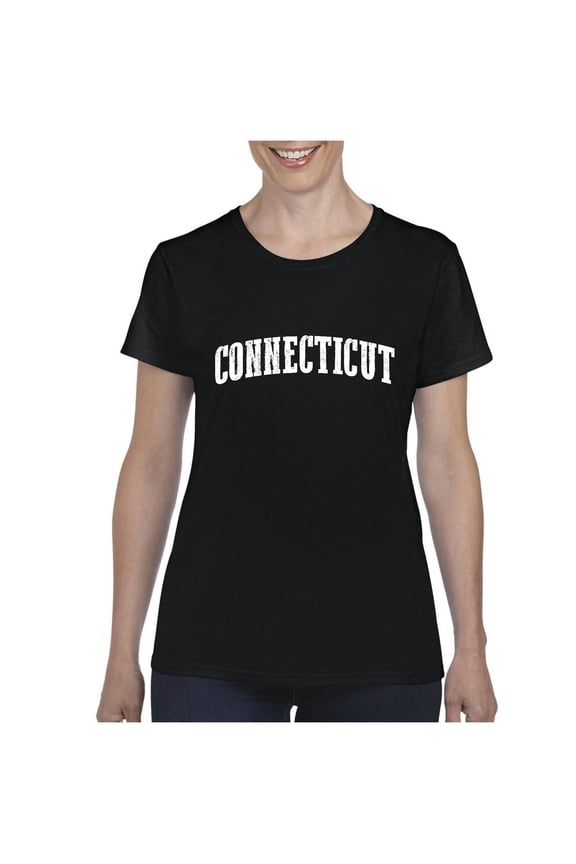 - Women's T-Shirt Short Sleeve, up to Women Size 3XL - Connecticut