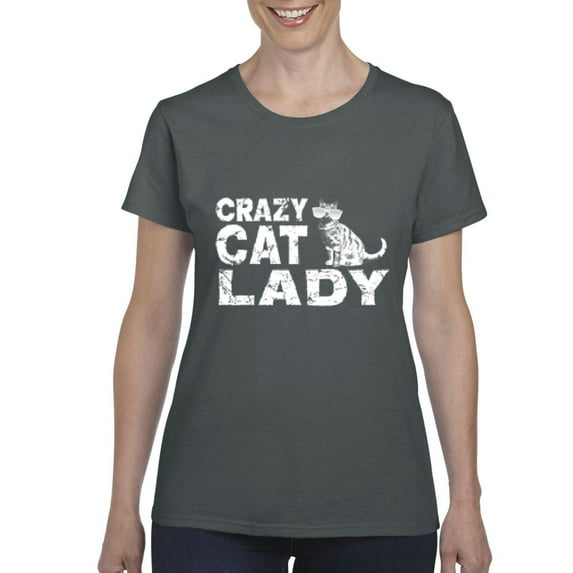 Normal is Boring - Women's T-Shirt Short Sleeve, up to Women Size 3XL - Crazy Cat Lady