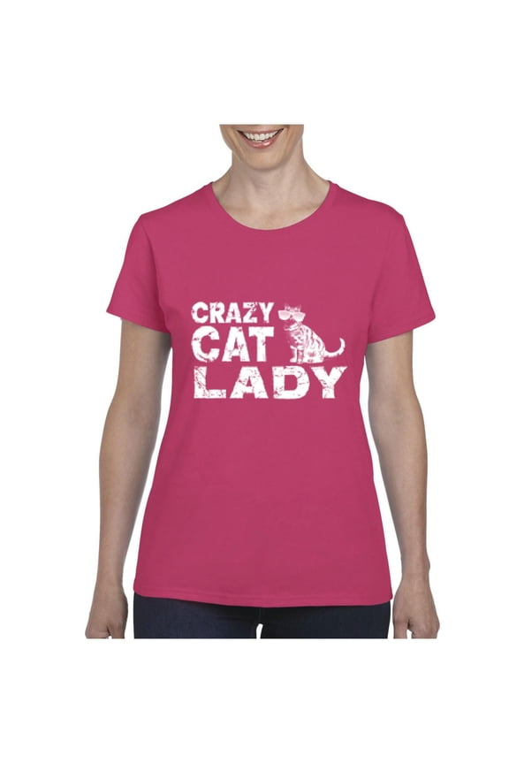 Normal is Boring - Women's T-Shirt Short Sleeve, up to Women Size 3XL - Crazy Cat Lady