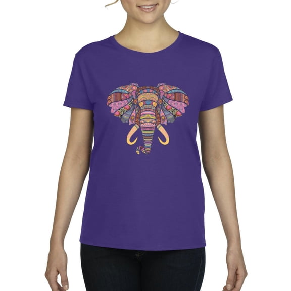 Normal is Boring - Women's T-Shirt Short Sleeve, up to Women Size 3XL - Elephant Mosaic