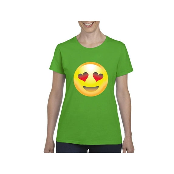 Normal is Boring - Women's T-Shirt Short Sleeve, up to Women Size 3XL - Emoji Heart-Shaped Eyes