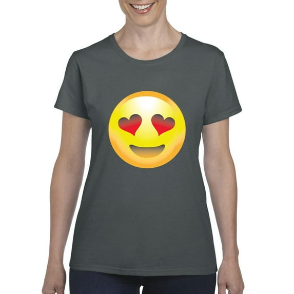 Normal is Boring - Women's T-Shirt Short Sleeve, up to Women Size 3XL - Emoji Heart-Shaped Eyes