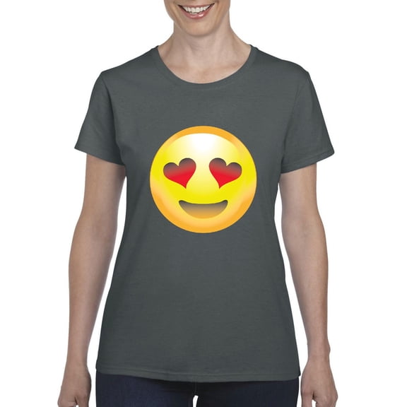 Normal is Boring - Women's T-Shirt Short Sleeve, up to Women Size 3XL - Emoji Heart-Shaped Eyes