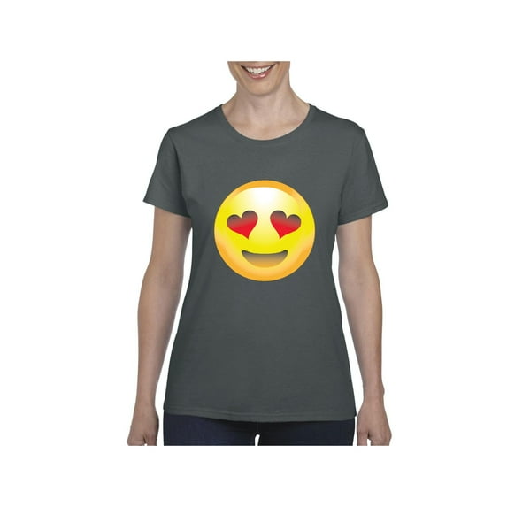 Normal is Boring - Women's T-Shirt Short Sleeve, up to Women Size 3XL - Emoji Heart-Shaped Eyes
