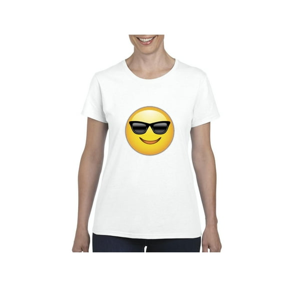 Normal is Boring - Women's T-Shirt Short Sleeve, up to Women Size 3XL - Emoji with Sunglasses