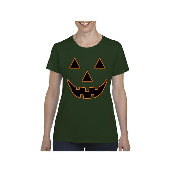 Normal is Boring - Women's T-Shirt Short Sleeve, up to Women Size 3XL - Halloween Costume Pumpkin Face