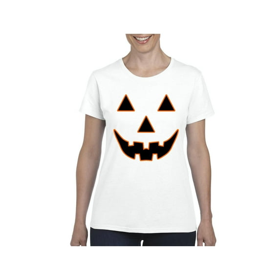 Normal is Boring - Women's T-Shirt Short Sleeve, up to Women Size 3XL - Halloween Costume Pumpkin Face